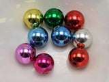 50 Mixed Metallic Acrylic Round Beads 12mm Christmas Beads