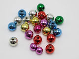 50 Mixed Metallic Acrylic Round Beads 12mm Christmas Beads