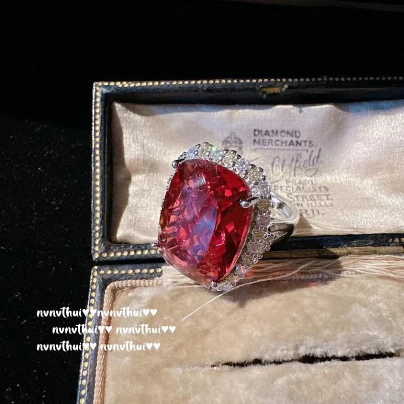 925 Silver Lab Ruby Zircon Stone Jewelry Set