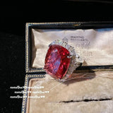 925 Silver Lab Ruby Zircon Stone Jewelry Set