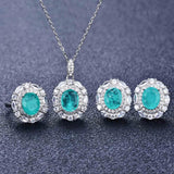 Silver Brazilian Paraiba Tourmaline Jewelry Set for Wedding