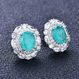 Silver Brazilian Paraiba Tourmaline Jewelry Set for Wedding