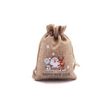 4Pcs Xmas Jute Bags Drawstring Pouch Bracelet Jewelry Storage Gift Bag