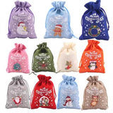 4Pcs Xmas Jute Bags Drawstring Pouch Bracelet Jewelry Storage Gift Bag