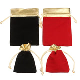 10pcs Red Velvet Drawstring Pouches for Jewelry Christmas