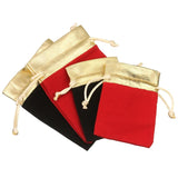 10pcs Red Velvet Drawstring Pouches for Jewelry Christmas