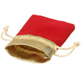 10pcs Red Velvet Drawstring Pouches for Jewelry Christmas