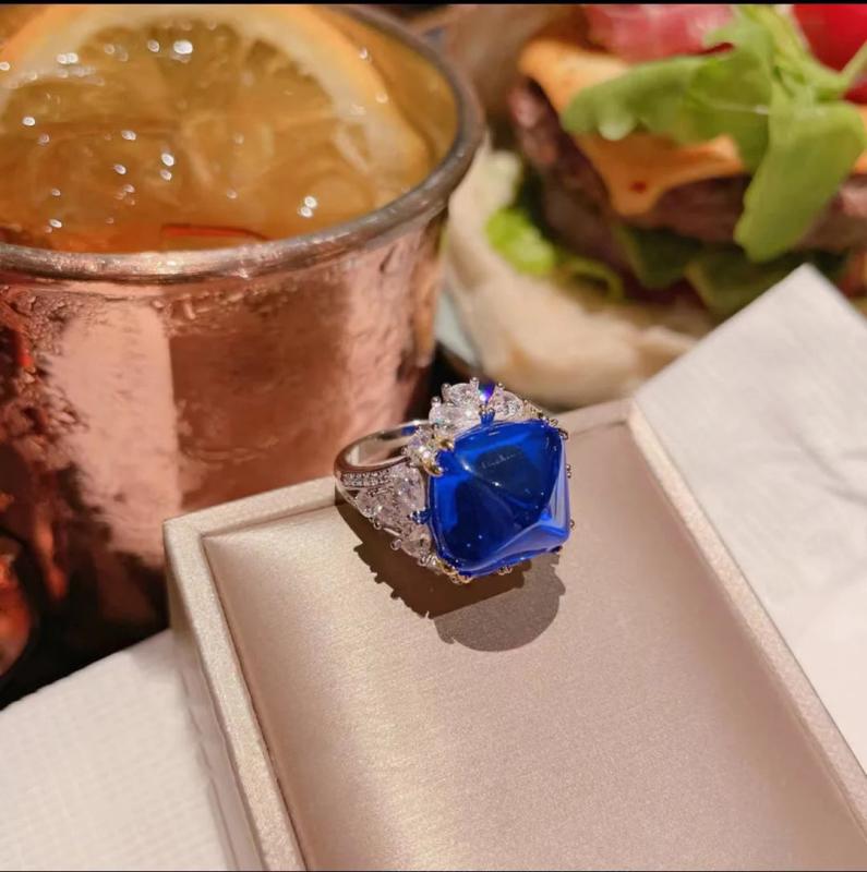 Lab Sapphire 925 Silver Sugar Tower Gemstone Ladies Wedding Jewelry Sets