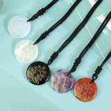 Chakra Stones Pendant Necklaces Set - Natural Agate Crystal Quartz Lapis Lazuli