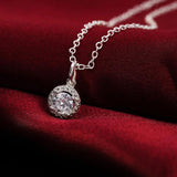 925 Sterling Silver crystal Pendant Necklace Earring Rings Jewelry Set