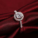 925 Sterling Silver crystal Pendant Necklace Earring Rings Jewelry Set