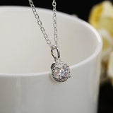 925 Sterling Silver crystal Pendant Necklace Earring Rings Jewelry Set