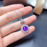 Amethyst Gemstone Wedding Jewelry Set 925 Silver