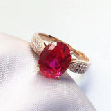 14K Rose Gold Purple Red Gemstone Earrings for Women