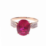 14K Rose Gold Purple Red Gemstone Earrings for Women
