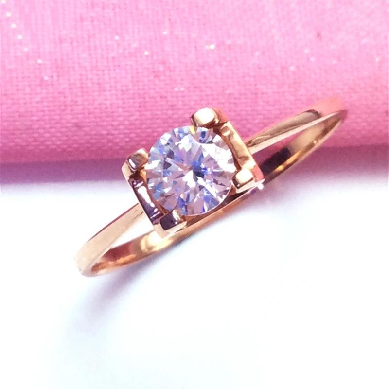 14k Rose Gold Four Prong Purple Gemstone Earrings