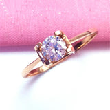 14k Rose Gold Four Prong Purple Gemstone Earrings