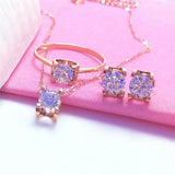 14k Rose Gold Four Prong Purple Gemstone Earrings