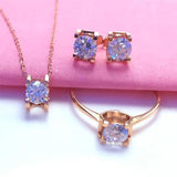 14k Rose Gold Four Prong Purple Gemstone Earrings
