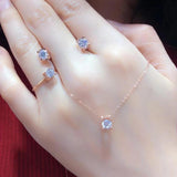 14k Rose Gold Four Prong Purple Gemstone Earrings