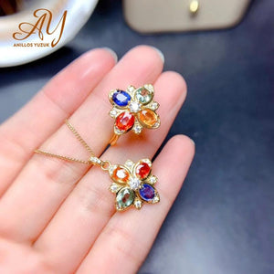 Yuzuk Candy Tourmaline Gemstone Jewelry Set