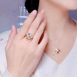 Yuzuk Candy Tourmaline Gemstone Jewelry Set