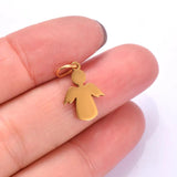5Pcs Angel Charms Stainless Steel DIY Necklace KeyChain Xmas