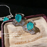 Geometric Paraiba Tourmaline 925 Silver Bridal Jewelry Sets
