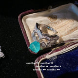 Geometric Paraiba Tourmaline 925 Silver Bridal Jewelry Sets