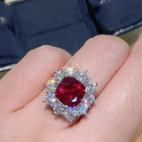 Red Gemstone Bridal Jewelry Set For Women