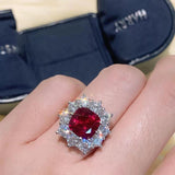 Red Gemstone Bridal Jewelry Set For Women