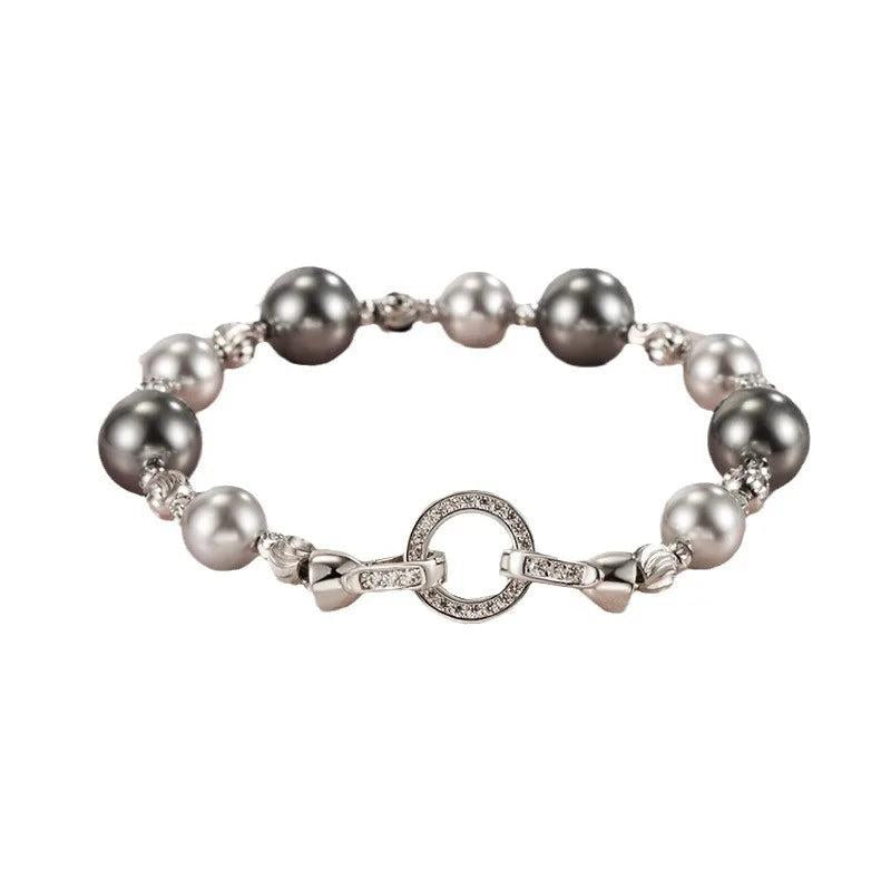 Vintage Mixed Pearl Bracelet Advanced Geometry Jewelry