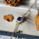 Fashionable Gem Inlaid Cuban Chain Jewelry Set for Women