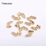 14K Plated Christmas Socks Charms Zircon Earrings Pendants