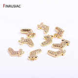 14K Plated Christmas Socks Charms Zircon Earrings Pendants