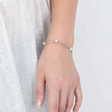WANZHOU Silver Double Layer Pearl Bracelet Ladies Gift