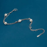 WANZHOU Silver Double Layer Pearl Bracelet Ladies Gift