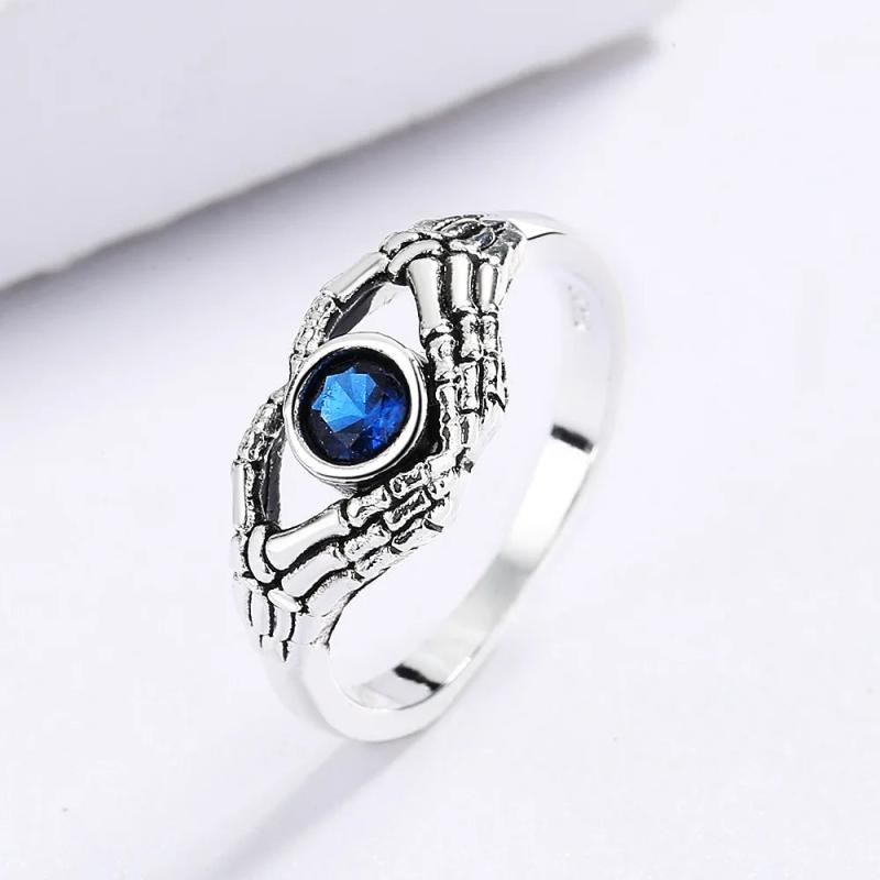 925 Silver Punk Gemstone Heart-Shaped Jewelry Sets for Women