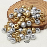 100Pcs 6x9mm Golden Acrylic Big Hole Spacer Beads