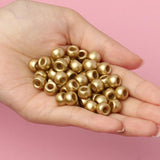 100Pcs 6x9mm Golden Acrylic Big Hole Spacer Beads