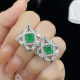 Sterling Silver Tourmaline Emerald Jewelry Set for Women