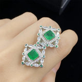 Sterling Silver Tourmaline Emerald Jewelry Set for Women