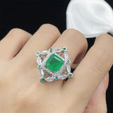 Sterling Silver Tourmaline Emerald Jewelry Set for Women