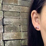 Natural Garnet Sterling Silver Stud Earrings for Women Jewelry Gift