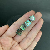 Natural SHELL 925 Sterling Silver Stud Earrings Red Stone