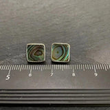 Natural SHELL 925 Sterling Silver Stud Earrings Red Stone