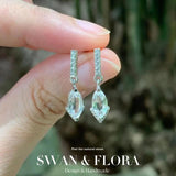 Clear Quartz 925 Silver Stud Earrings Jewelry Gift