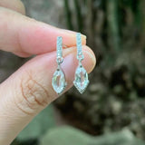 Clear Quartz 925 Silver Stud Earrings Jewelry Gift