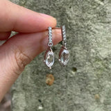 Clear Quartz 925 Silver Stud Earrings Jewelry Gift
