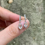 Clear Quartz 925 Silver Stud Earrings Jewelry Gift